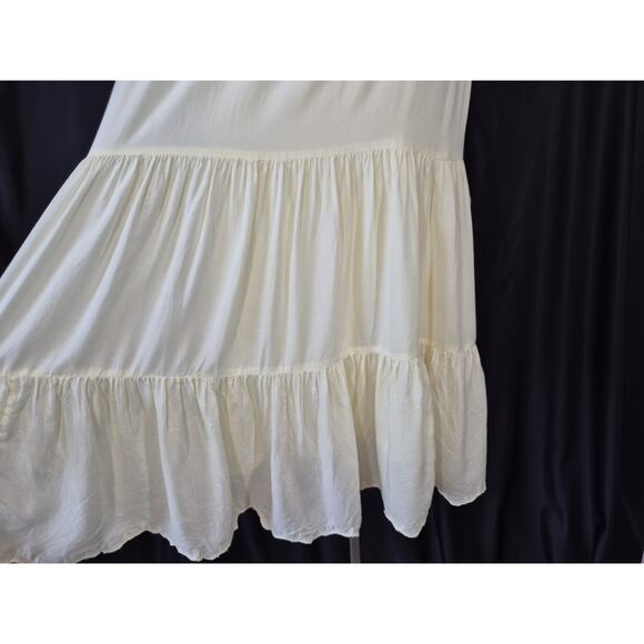 Aritzia Wilfred Sidonie Light Yellow Ruffled Tiered Modal Mini Dress XS - Picture 4 of 10